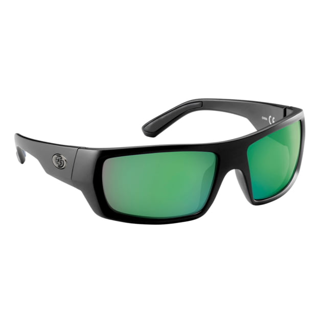 Flying Fisherman  Sargasso Sunglasses Matte Black Frame Amber-Green Mirror Lens AcuTint Polarized Lens System - Flying Fisherman