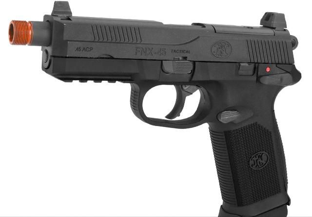 FN Herstal Licensed FNX-45 Tactical Airsoft Gas Blowback Pistol by VFC Black Small  - CB3A-FNS-BK01 - Fn Herstal