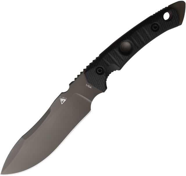 Fobos Knives Tier1-BC Fixed Blade Knife 11.25in Overall 6in Gray PVD Coated CPM Magnacut Stainless Steel Blade Black G10 Handle Black Kydex Belt - Fobos Knives