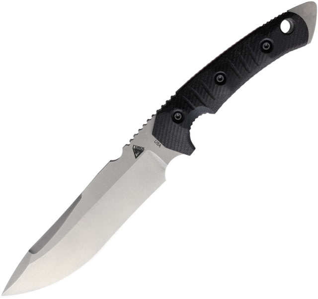 Fobos Knives Tier1-C Fixed Blade Knife 6.25" stonewash finish CPM-3V carbon steel blade Black canvas micarta handle FOB029 BLACK RED LINER - Fobos Knives