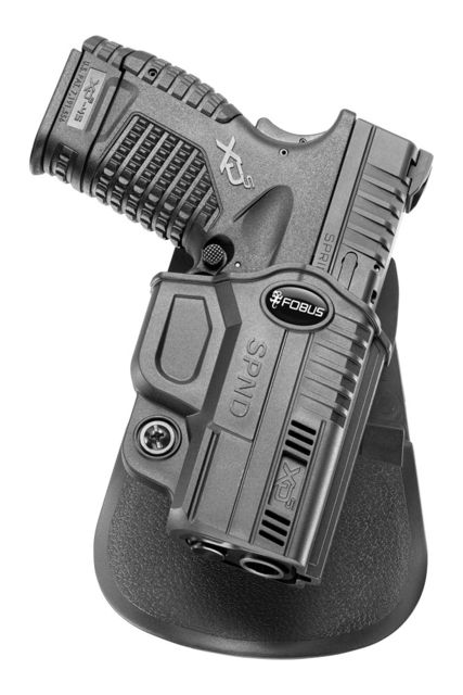 Fobus Evolution Concealment OWB Roto-Paddle Holster Springfield XD-S 3.3in./4in. .45/XD-S 3.3in./4in. 9mm/.40 Right Black - Fobus