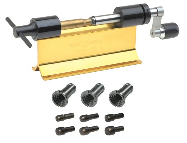 Forster Case Trimmer Kit Original includes 6 pilots 22 24 25 27 28 and 30 and 3 collets 1 2 and 3