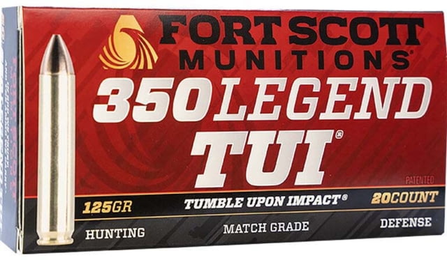 t Scott Munitions .350 Legend 125 Grain Tumble Upon Impact Brass Rifle Ammunition 20 Round Ammo