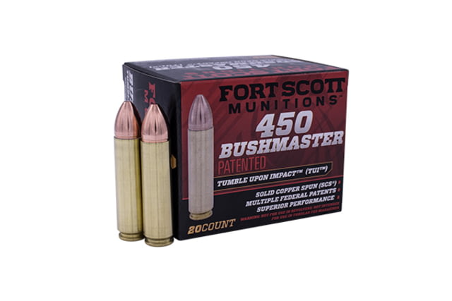 Fort Scott Munitions 450 BUSHMASTER 250 Grain Centerfire Rifle Ammo 20 Rounds