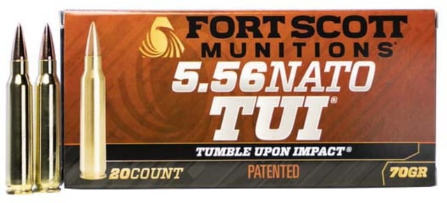 t Scott Munitions .5.56 NATO 70 Grain CNC Machined Copper Brass Rifle 20 Rounds Ammo