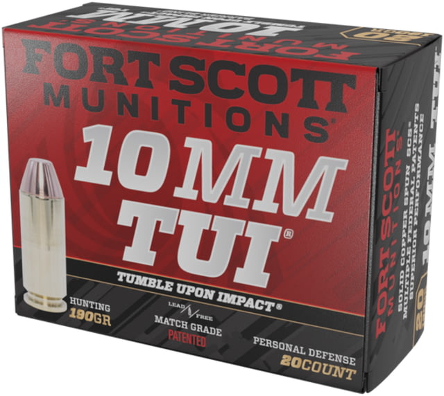 t Scott Munitions Claw Defense 10mm 190 Grain Solid Copper Spun Pistol 20 Rounds Solid Copper Spun Ammo