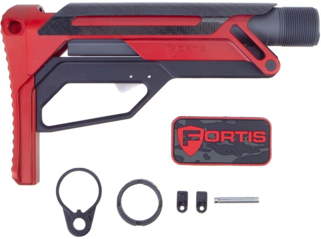 Fortis Manufacturing LA Stock Bundle Pack Cerakoted buffer tube and Standard QD End Plate Red - Fortis Manufacturing
