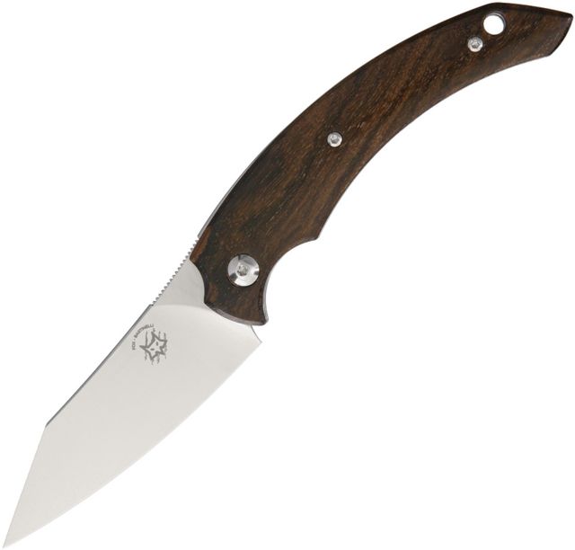 Fox Dragontac Piemontes Folder Folding Knife3inN690Co SteelStandard EdgeSatinBrownZiricote Wood Handle FX-518 ZW