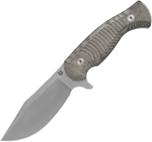 Fox Eastwood Tiger OD Micarta Knife by Gudy Von Poppel 9.5in Overall 4.25in Stonewash Niolox Tool Steel Blade OD Green Canvas Micarta Handle Kydex - Fox
