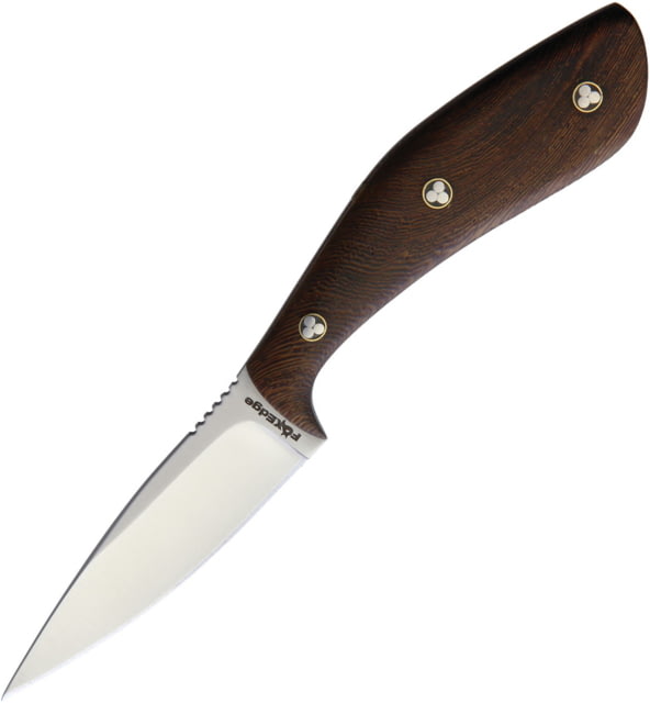 Fox Edge Fixed Blade Chicken Wing Wood Knife 3" satin finish stainless blade Brown wood handle - Fox Edge