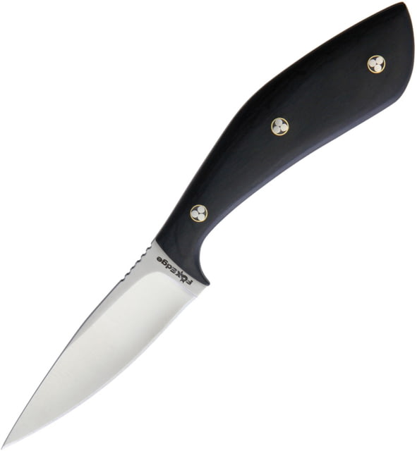 Fox Edge Fixed Blade Pakkawood Knife 3" satin finish stainless blade Black pakkawood handle - Fox Edge
