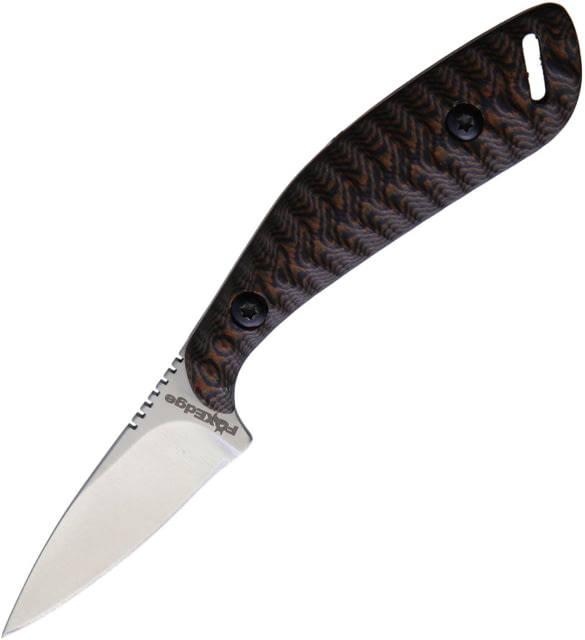Fox Edge Neck Knife Black/Brown G10 2" satin finish stainless blade Black and brown sculpted G10 handle - Fox Edge
