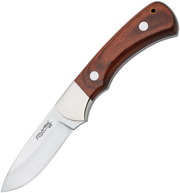 Fox European Hunter Pakkawood Knife 3" satin finish 440C stainless blade Brown pakkawood handle - Fox