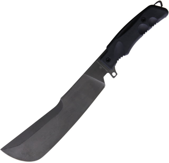 Fox Golok Hitam Machete Knife 8.88" black PTFE coated Bohler N690 stainless blad Black Forprene handle - Fox