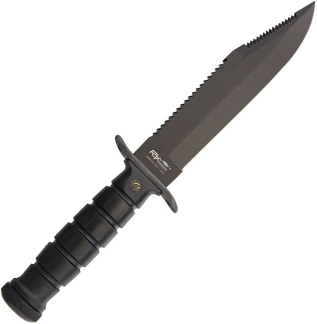Fox Military Explorer Fixed Blade Tactical Knife7.5inC70 High Carbon Steel Black ABS Handle 697 - Fox