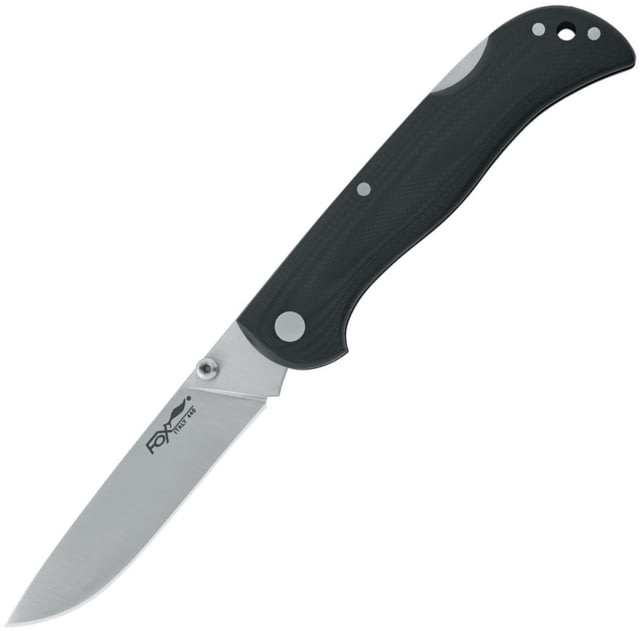 Fox Model 500 Lockback Folding Knife 3.25in SS Blade Black G10 Handle Thumb Stud Pocket Clip Black