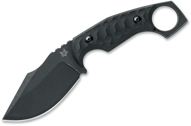Fox Monky Tumber Fixed Blade Knife 3.54in Niolox Micarta Black Handle - Fox