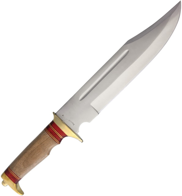 Fox-N-Hound Bowie Knife 11.5" satin finish stainless clip point blade Brown and red pakkawood handle # 11 / FH120 - Fox-N-Hound