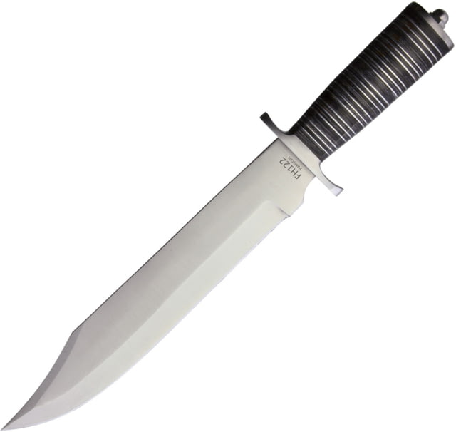 Fox-N-Hound Bowie Stacked Handle Knife 11" satin finish stainless bowie blade Stacked black pakkawood handle DCS26 / FH122 - Fox-N-Hound