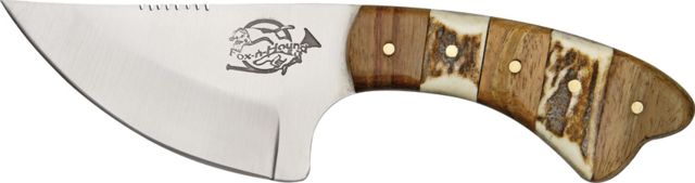 Fox-N-Hound Skinner Fixed Blade Knife 3.125in Skinner Blade Brown Wood Handle - Fox-N-Hound