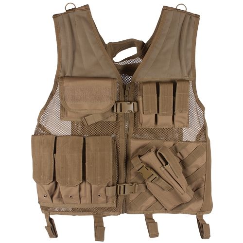 Fox Outdoor Big and Tall Assault Cross Draw Vest Coyote - Fox Outdoor