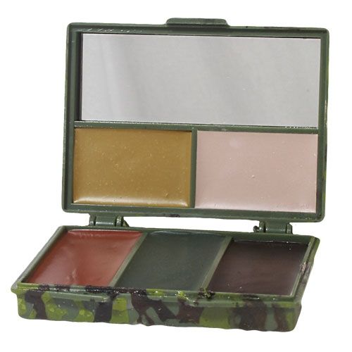 Fox Outdoor Camouflage Compact Face Paint Light Green Dark Green Black Brown Tan - Fox Outdoor