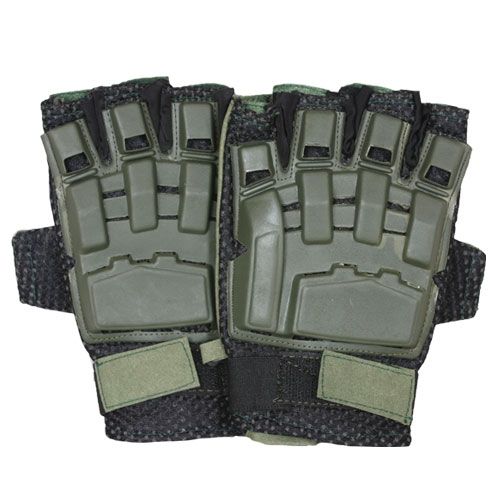 Fox Outdoor Half Finger Tactical Engagement Gloves Olive Drab Large - Fox Outdoor