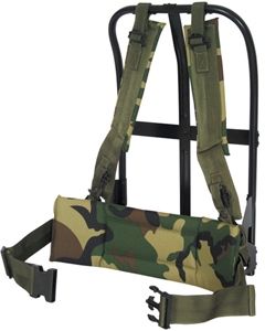 Fox Outdoor LC-1 A.L.I.C.E. Field Pack Frame Black w/Woodland Camo pad and straps 0995981 - Fox Outdoor
