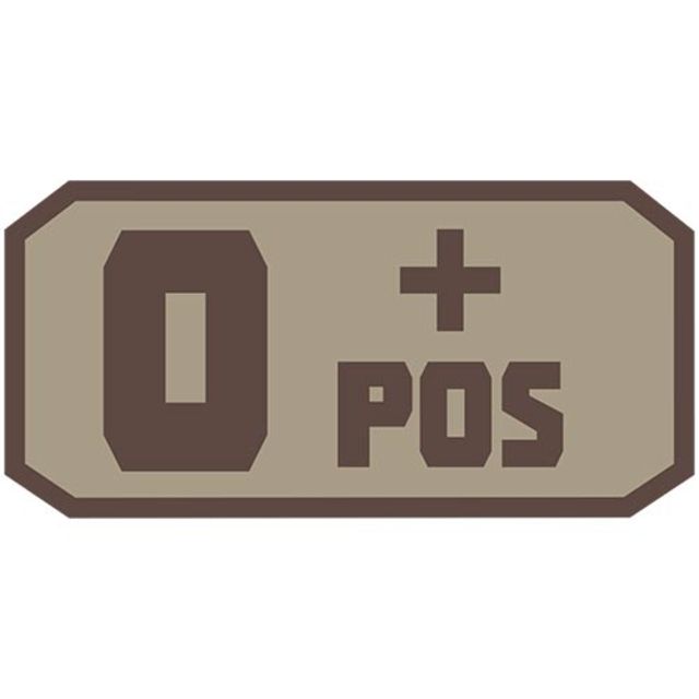 Fox Outdoor Medical and Morale Patches O Pos - Khaki/Brown - Fox Outdoor