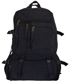 Fox Outdoor Retro Cantabrian Excursion Rucksack No Leather Trim Black 0995987 - Fox Outdoor