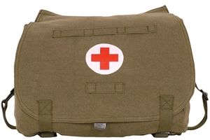 Fox Outdoor Retro Hungarian Shoulder Bag Olive Drab Red Cross 0995987 - Fox Outdoor