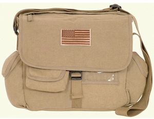 Fox Outdoor Retro Messenger Bag Khaki USA Flag 0995984 - Fox Outdoor