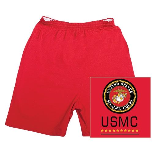 Fox Outdoor Running Shorts - Men's, 3XL, Regular Inseam, U.S.M.C Logo / Red, 64-7992 XXXL