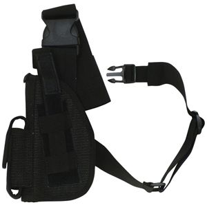 Fox Outdoor SAS Tactical Leg Holster Black - 4in Left Handed 0995985 - Fox Outdoor