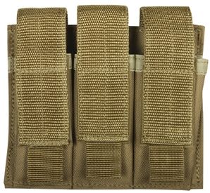 Fox Outdoor Triple Pistol Mag Pouch Coyote 099598575380 - Fox Outdoor