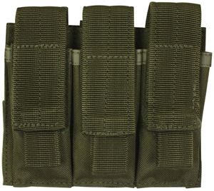 Fox Outdoor Triple Pistol Mag Pouch Olive Drab 099598575304 - Fox Outdoor