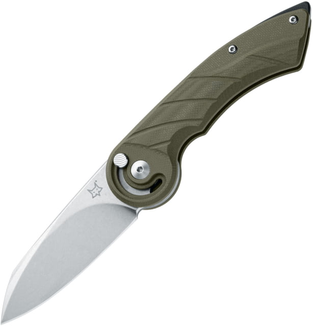 Fox Radius Lock OD Folding Knife 3" satin finish Bohler M390 stainless blade OD green G10 handle - Fox