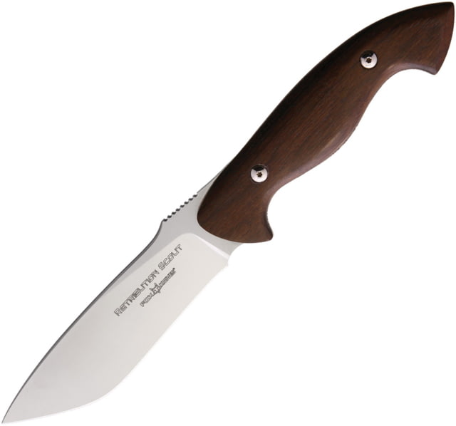 Fox Retribution Scout Knife 5.13" satin finish Bohler N690 stainless blade Ziricote wood handle