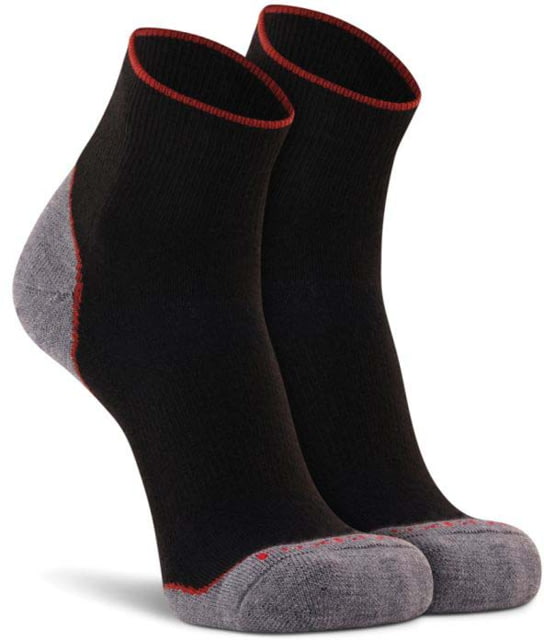 Fox River Basecamp 2.0 Lightweight Quarter Crew Hiking Socks - Men's Black Medium  MD