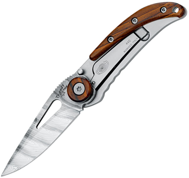 Fox Trendy Framelock Folding Knife 2.13" Damascus steel blade Cocobolo wood handle