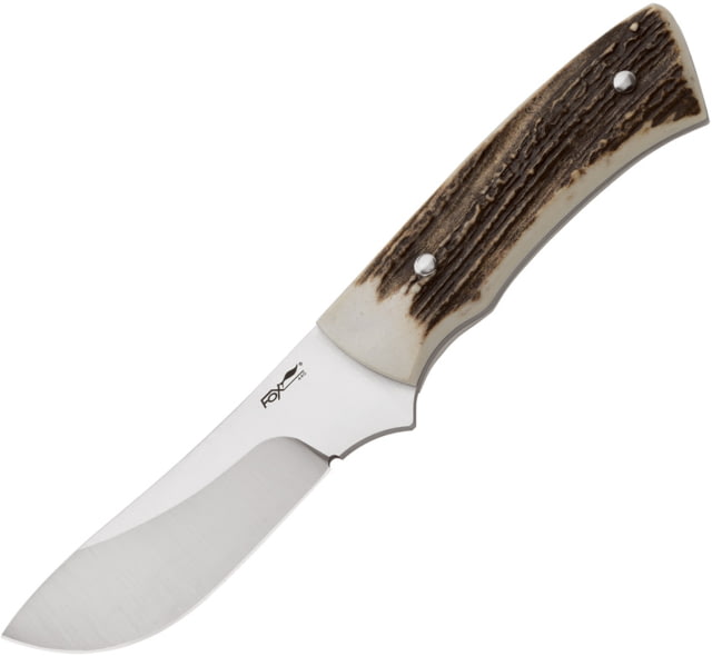 Fox Vintage Fixed Blade Knife 4.25" satin finish 440C stainless blade Stag handle - Fox