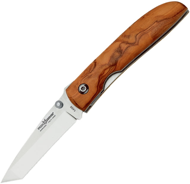Fox Voyager Linerlock Tanto Olive Folding Knife 3.13" satin finish 440C stainless tanto blade Olive wood handle - Fox