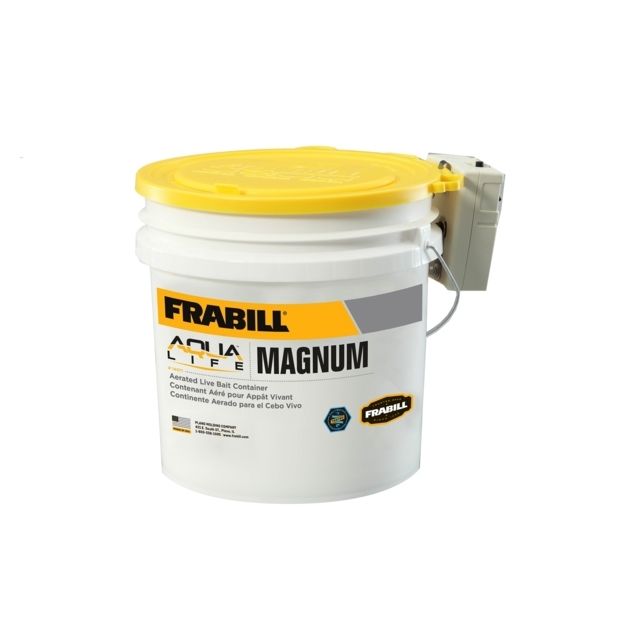 Frabill Magnum Bucket Gallons with Aerator White/Yellow 4.25 Gallon