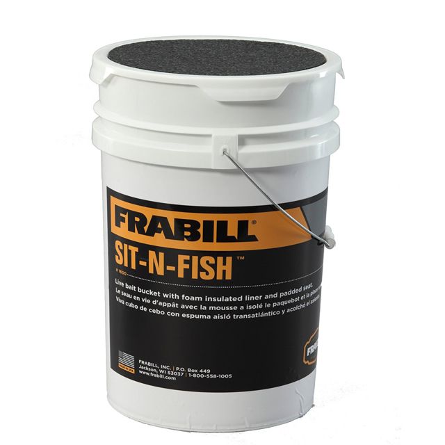 Frabill Sit-N-Fish Bucket White 6 Gallon