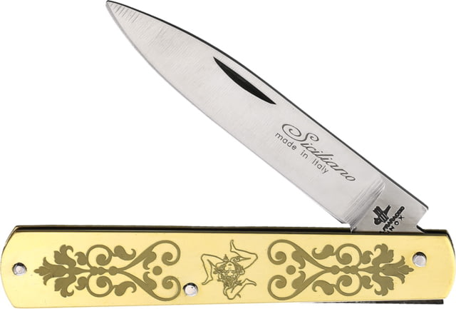 Fraraccio Knives Sfilato Trinacria Rose Folding Knife Brass 5590217 - Fraraccio Knives