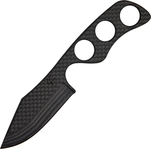 Fred Perrin Le Bowie Carbone Fixed Blade Knife2.75inBowie BladeThree Hole Cutout Handle FRDBC - Fred Perrin