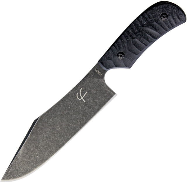 Fred Perrin Le Bowie Knife 10.25in Overall 6in Black Stonewash 440C SS Clip Point Blade Black Sculpted G10 Handle Black Kydex Sheath - Fred Perrin