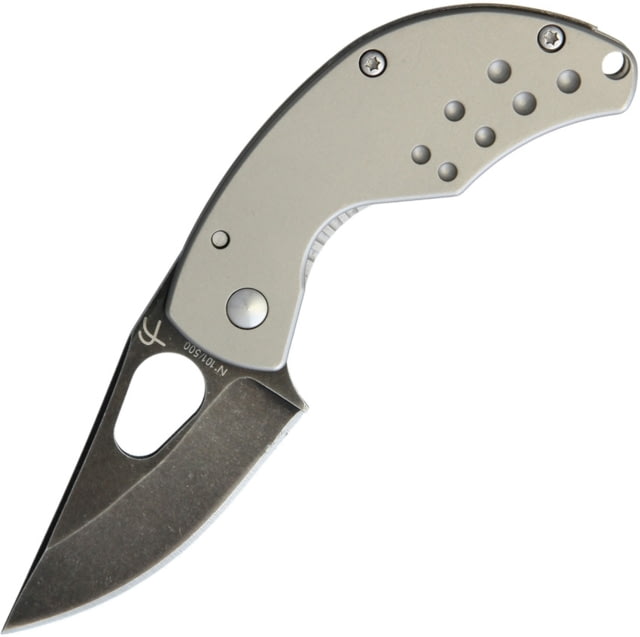 Fred Perrin Le Nano Framelock Folding Knife 2in Black Stonewash 440C SS Blade Matte Finish Titanium Handle Thumb Pull Pocket Clip Limited Edition - Fred Perrin
