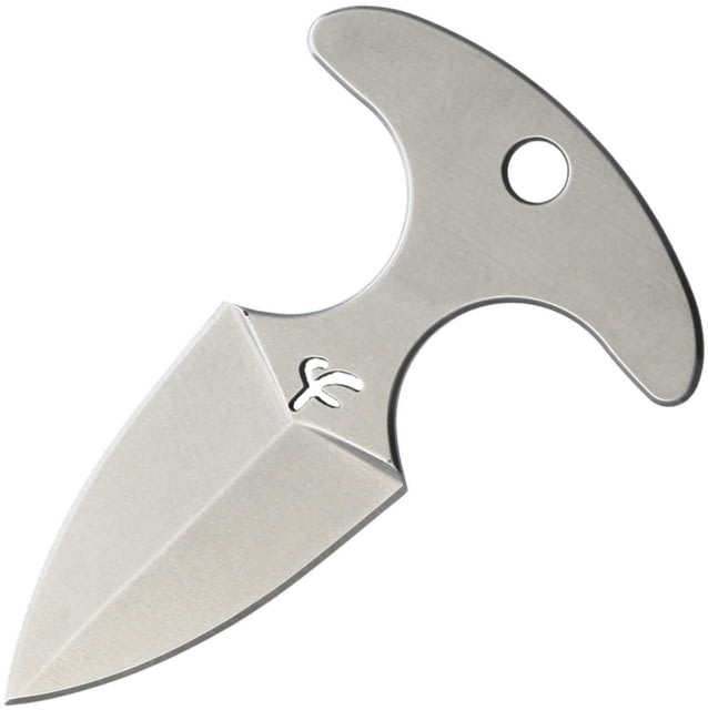 Fred Perrin Mini Push Dagger Silver Knives - Push Dagger 3.13in Overall 1.75in Blade One Piece Satin 440C SS Construction Black Kydex Neck Sheath - Fred Perrin