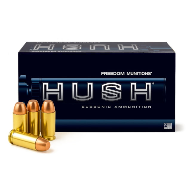 edom Munitions HUSH Subsonic 10mm 200 Grain RNFP Brass Pistol 50 Rounds Ammo